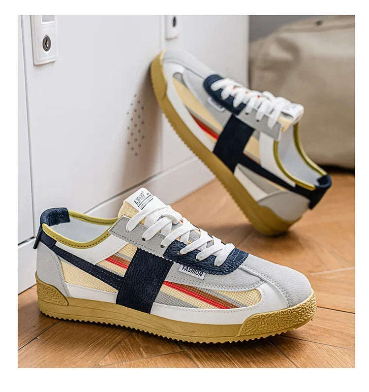 Scarpe Casual Uomo Traspiranti In Tela Versione Aggiornata Primavera Estate Punta Tonda Fodera In Poliestere