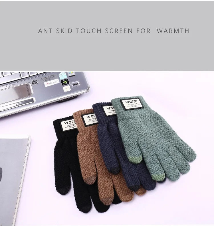 Guanti Invernali Da Uomo In Maglia Touch Screen Alta Qualità Lana Calda E Cashmere Autunno