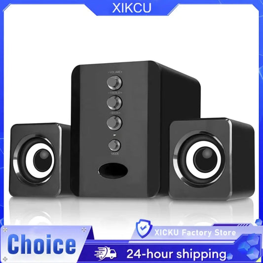 XIKCU Universale Full Range 3D PC Altoparlante Box Sound Bar Stereo Subwoofer Bass DJ Musica Altoparlanti per computer USB per Laptop Telefono TV