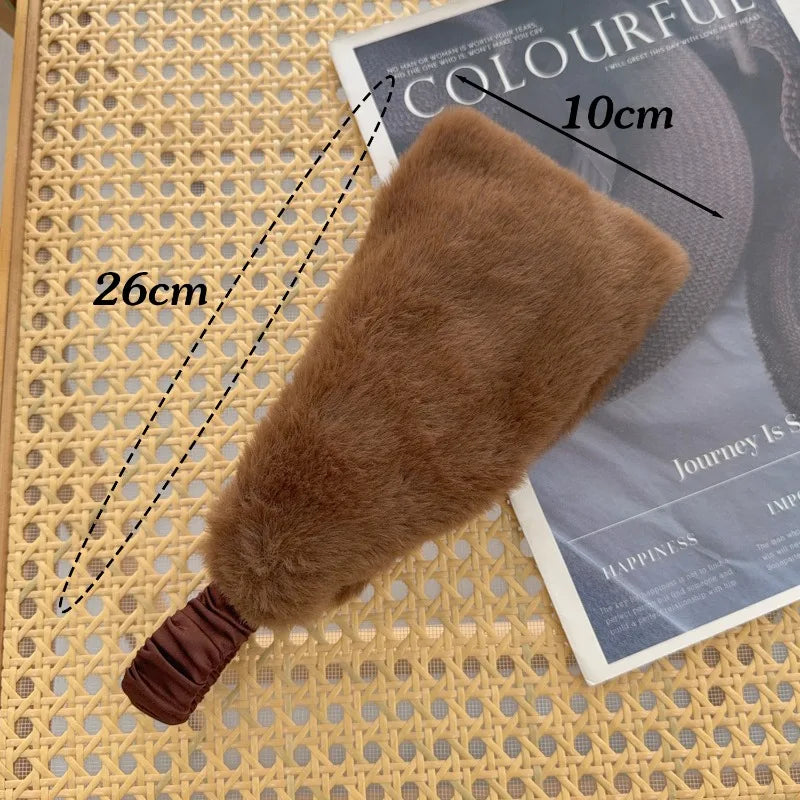 Fascia Larga Invernale Antivento In Pelliccia di Coniglio Elastico Protezione Orecchie Calda Accessorio Capelli Donna