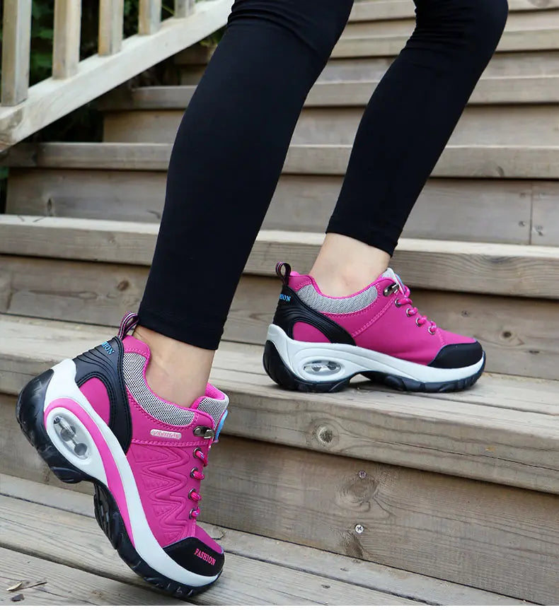 Scarpe Sportive Da Donna Con Plateau All'Aperto Escursionismo Moda Scarpe Casual Antiscivolo Da Corsa Basse Calzature