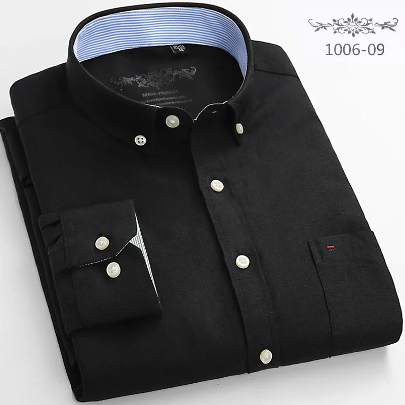 Novità Camicia Da Uomo Slim Fit Maniche Lunghe Formale Con Tasca Singola In Morbido Cotone Scozzese Per Ufficio