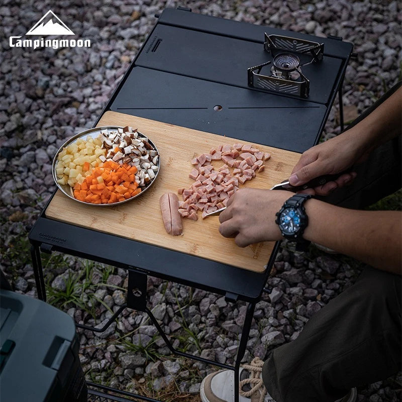 CAMPINGMOON Tavola Di Bambù Per Barbecue CKP25 Piatto Da Tavolo In Legno Per Campeggio Esterno Vassoio Per Alimenti