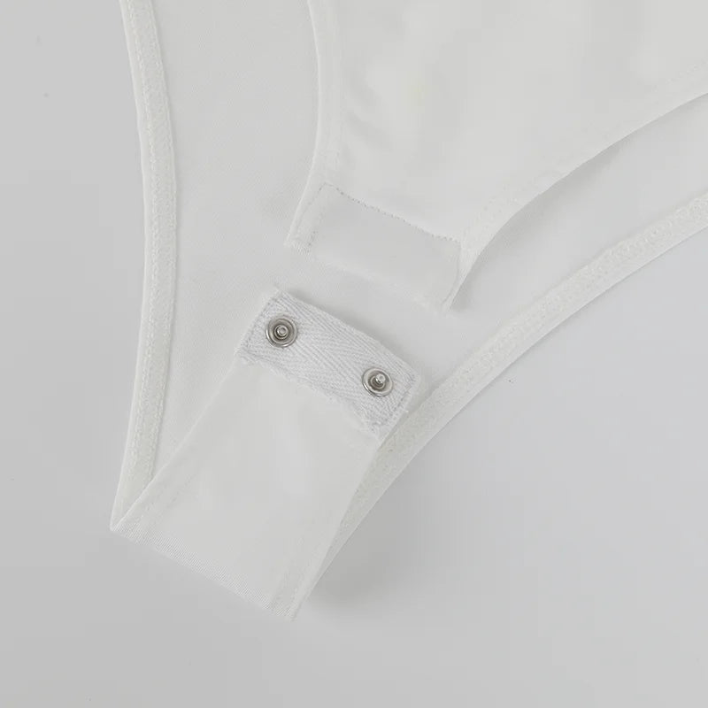 Body sexy da donna a maniche lunghe Colletto rovesciato Scollo a V Shapewear Camicia per il controllo della pancia Camicia per il sollevamento del sedere Compressione senza cuciture