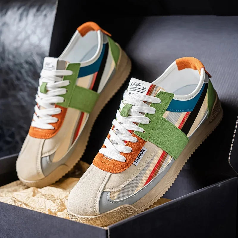 Scarpe Casual Uomo Traspiranti In Tela Versione Aggiornata Primavera Estate Punta Tonda Fodera In Poliestere