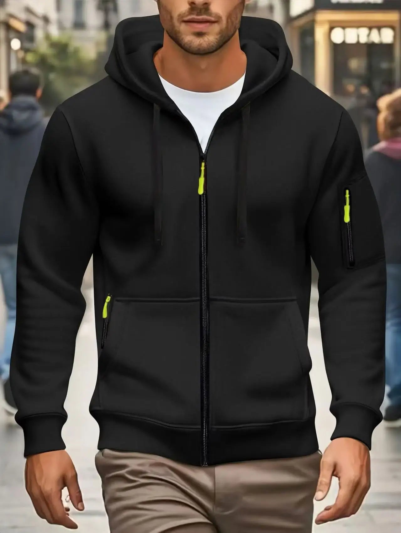 Felpa Con Cappuccio Uomo Autunno Inverno Nuove A Maniche Lunghe Tasca Con Cerniera Design Sportivo Giacca