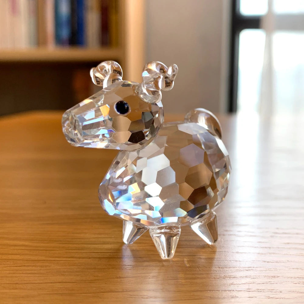 30 Cristallo Trasparente Figurine Animali Carini Scultura in Vetro Decorazioni Ornamento Tavolo Regalo Natale Bambini