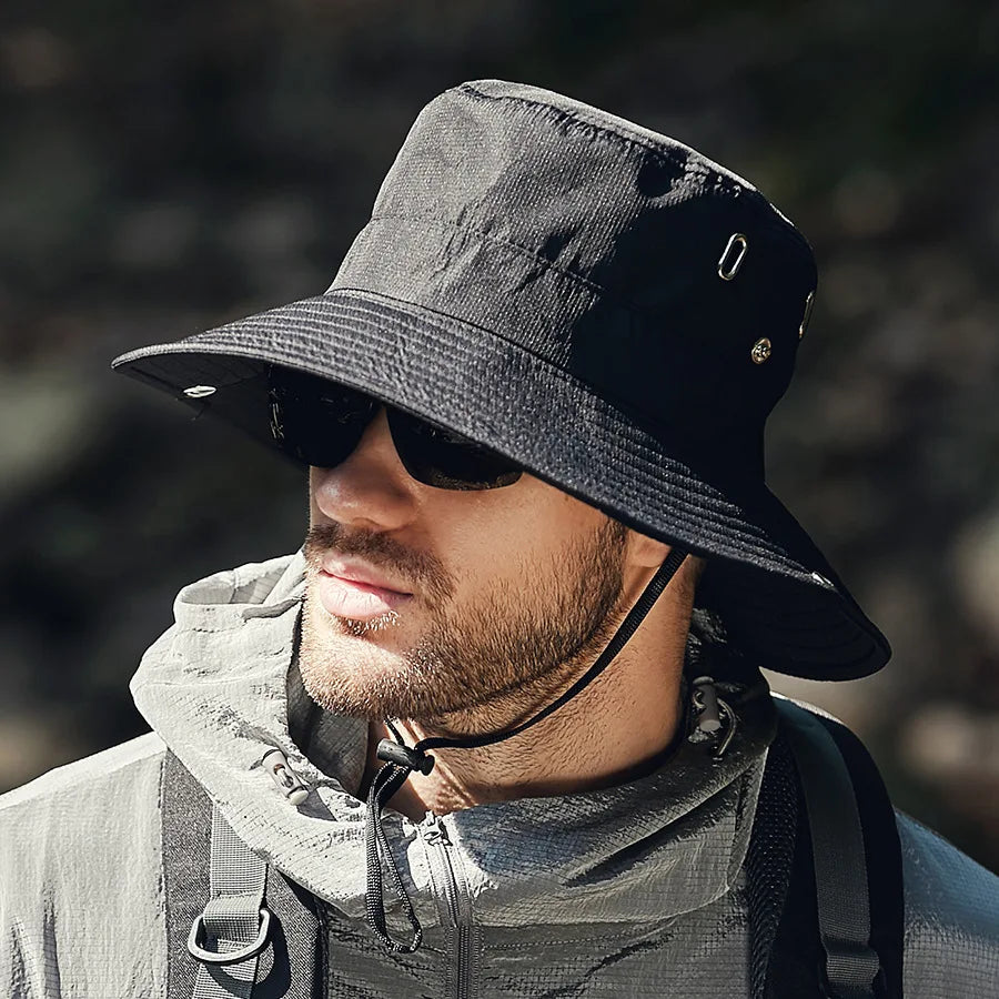 Cappello Da Pescatore Estivo Da Uomo Con Tesa Larga Protezione Solare Per Esterno Escursionismo Equestre