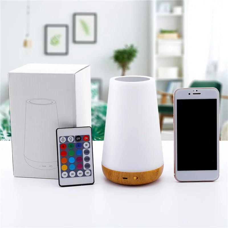 Lampada Notturna RGB Ricaricabile USB Con Telecomando E Touch Dimmerabile Per Comodino E Tavolo Portatile 13 Colori