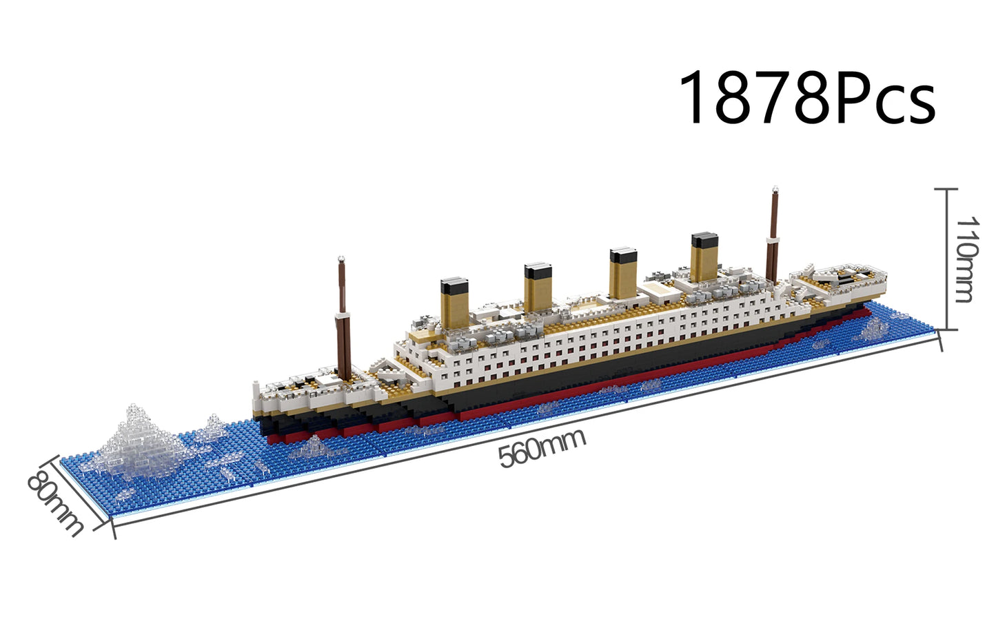 Titanic Giant Puzzle Kit Micro Blocchi Nave da Crociera Desktop Regalo Compleanno Bambini