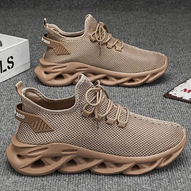 Scarpe sportive casual da uomo Sneakers leggere e traspiranti Scarpe da corsa nere in mesh per esterni Scarpe da passeggio per tennis da jogging atletiche