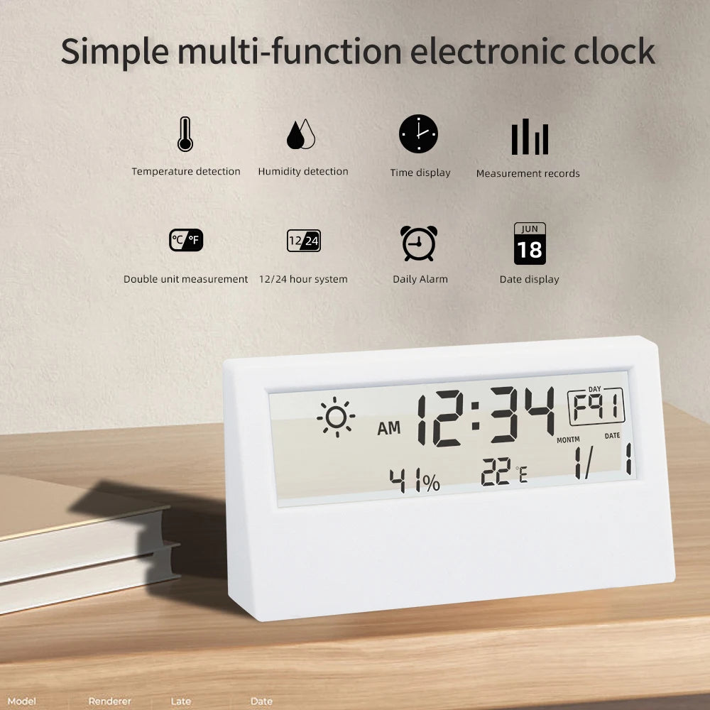 Misuratore Elettronico Multifunzionale Umidità E Temperatura Con Sveglia E Igrometro Stazione Meteo Per Home Office