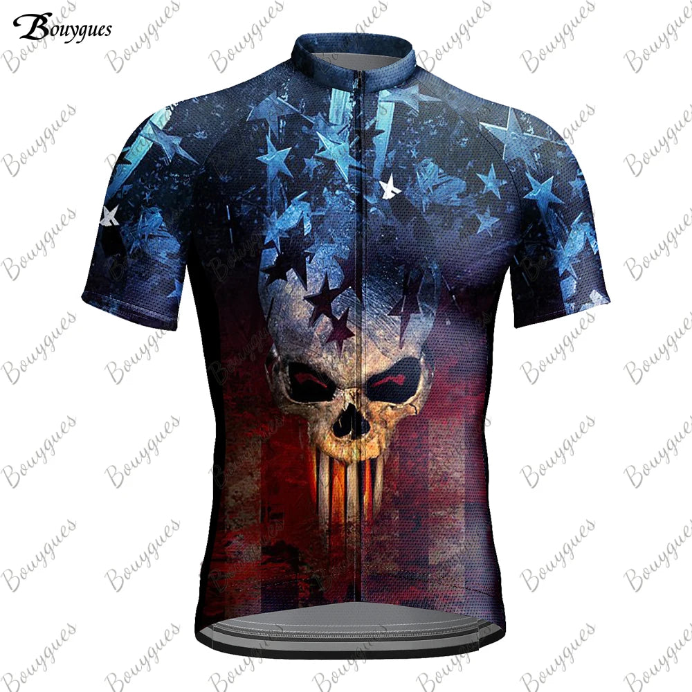 Maglia Ciclismo Uomo 2023 Skull MTB Maillot Abbigliamento Bicicletta Traspirante Asciugatura Rapida Tasche Antisudore