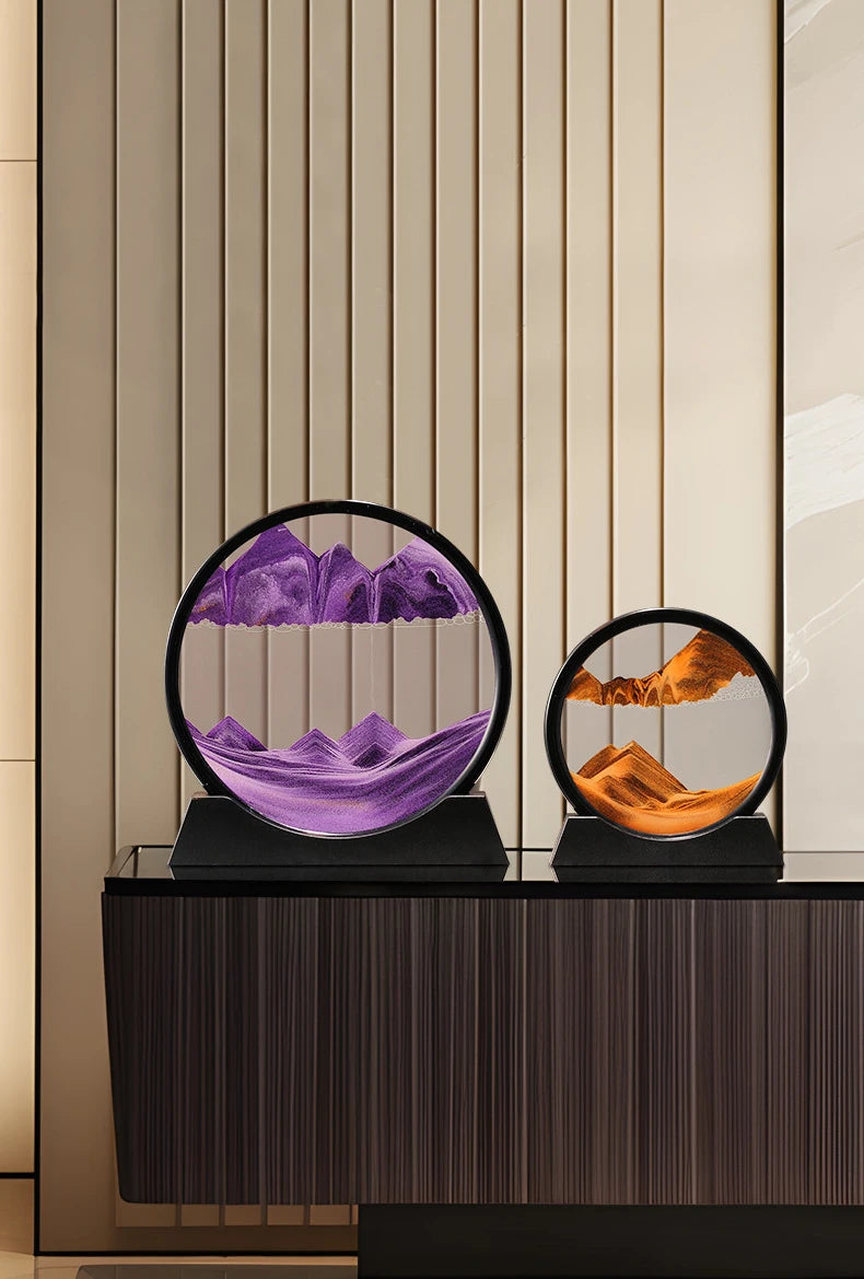 Clessidra Liquida 3D Arte Sabbia In Movimento In Vetro Regalo Originale Decorazione Per Casa E Ufficio