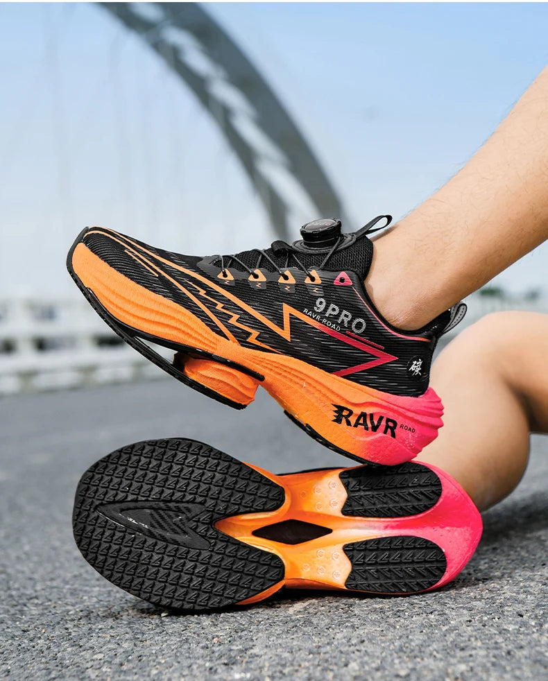 Letcomfit Scarpe Da Corsa Uomo 2025 Ammortizzazione Piastra Carbonio Scarpe Da Ginnastica Maratona Leggere Antiscivolo