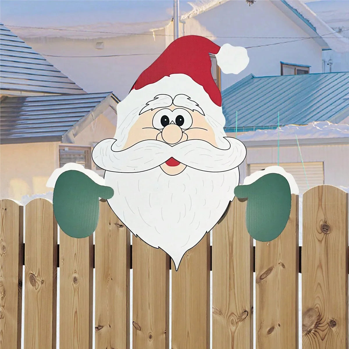 Babbo Natale Peeker Ornamento per Recinzione Giardino Interni Esterni Magico Regalo Fai da Te Famiglie Decoratori