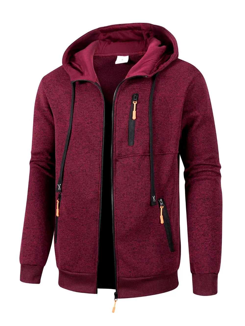 Felpe Con Cappuccio Da Uomo Autunnali Giacca Con Cerniera Maniche Lunghe Tinta Unita Sportivo Da Esterno Slim Fit