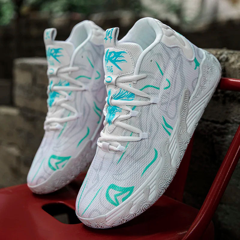 Scarpe Da Basket Da Uomo Allenamento Sul Campo Traspiranti In Mesh Antiscivolo Mid Cut Design Lussuoso