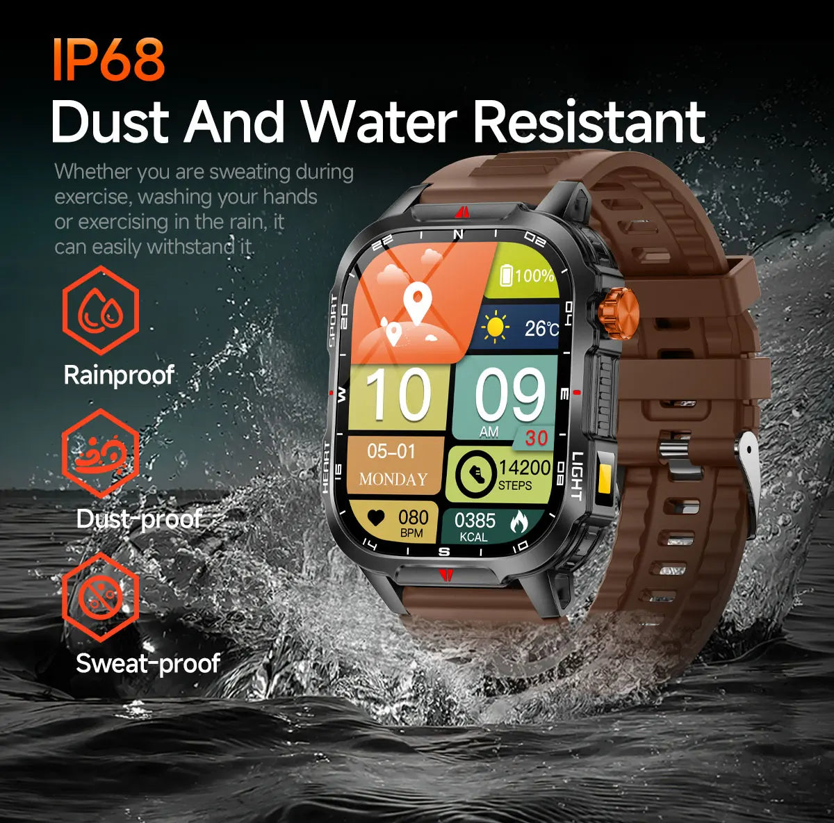 Smartwatch Da Uomo Batteria 100mAh Schermo 2,01 Pollici Chiamata Bluetooth Cardiofrequenzimetro Orologio Xiaomi iOS