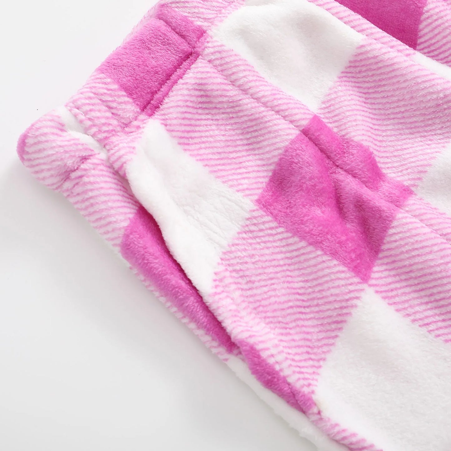 Pantaloni Del Pigiama Da Donna Con Vita Elastica E Scozzesi In Pile Morbidi Con Tasche Peluche