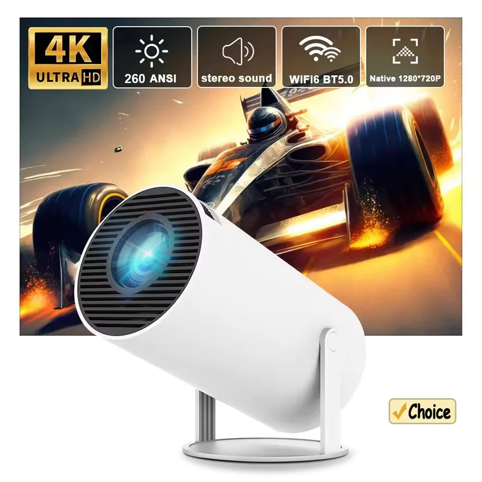 Nuovo Proiettore HY300 2026 4K Android 11 WiFi 6 290 ANSI Allwinner H713 BT5.0 Portatile per Esterni Cinema