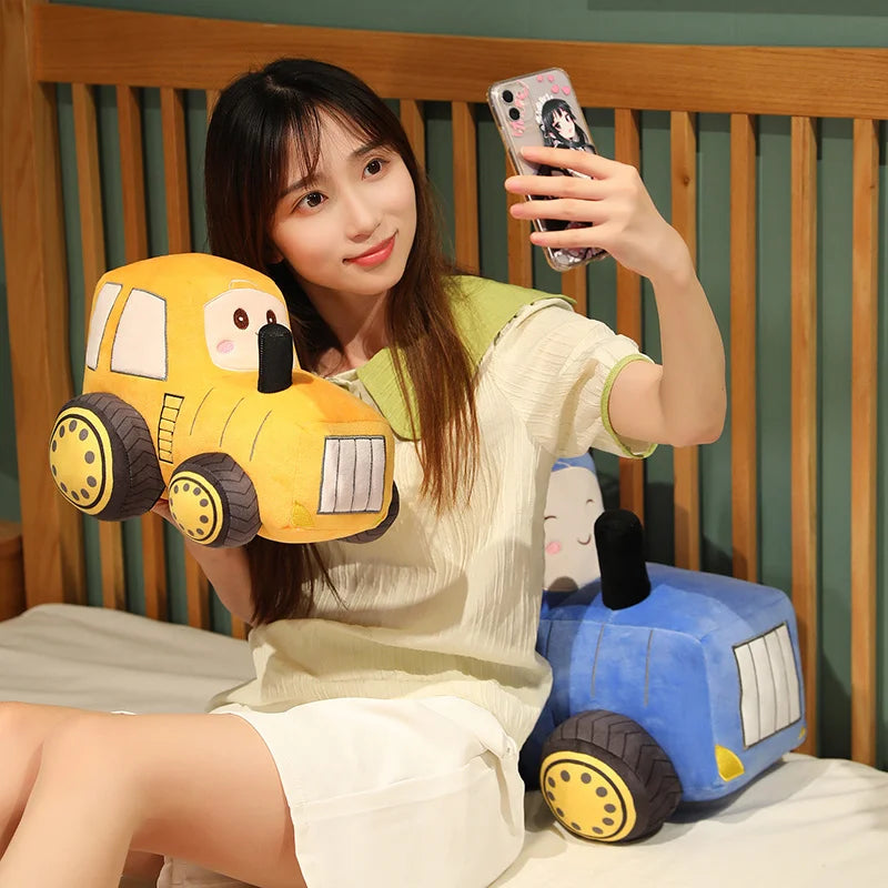 Simulazione Trattore Escavatore Giocattoli Di Peluche Per Auto Kawaii Morbido Cuscino Veicoli Regalo Natale Bambini