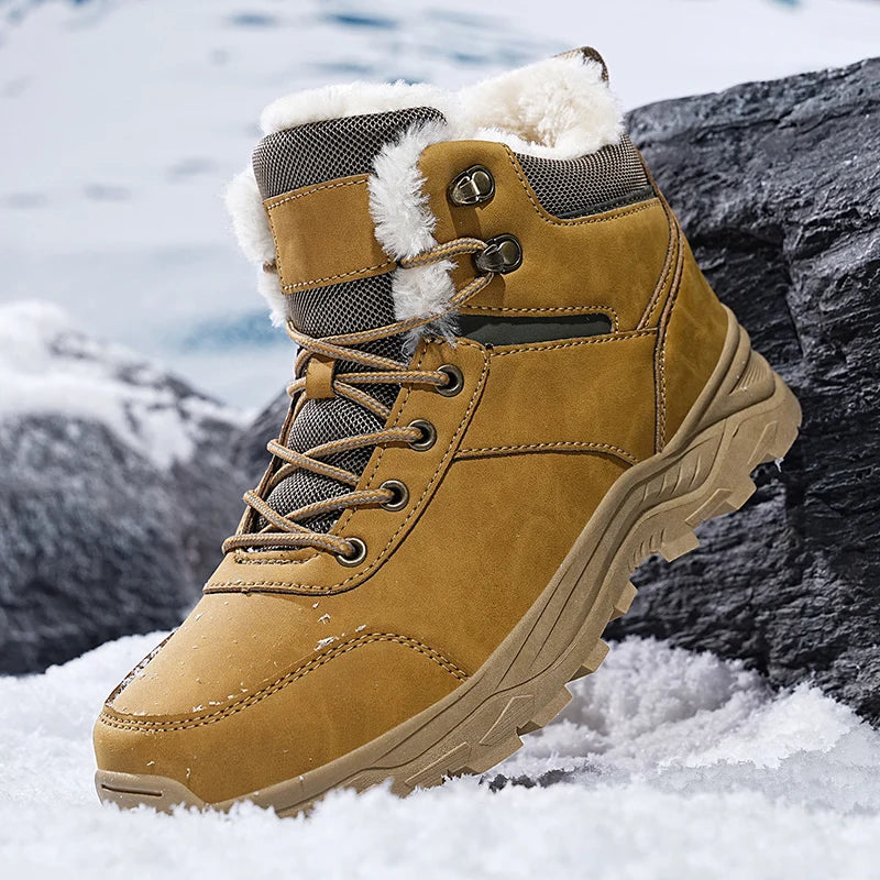 Stivali Da Neve Da Uomo Foderati In Pile Con Suola Spessa Per Trekking Outdoor Inverno Autunno Scarponi Da Caccia