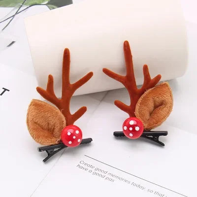 Fascia Natalizia Corna Di Renna Con Fiore Copricapo Per Capelli Per Bambini Adulti Natale Halloween Cosplay