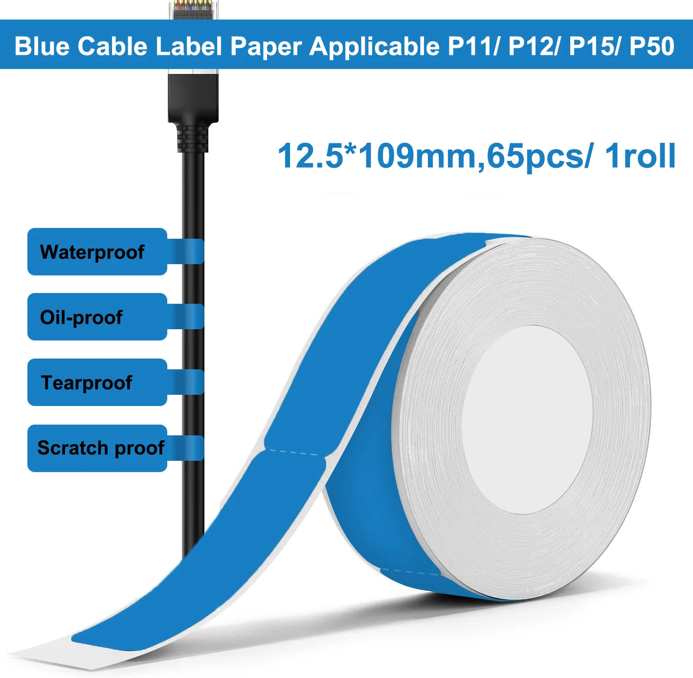 Nastro Termico Continuo 15 Mm Per Etichette Stampante Ufficio KingJim LR5C 4 Metri E 7 Metri