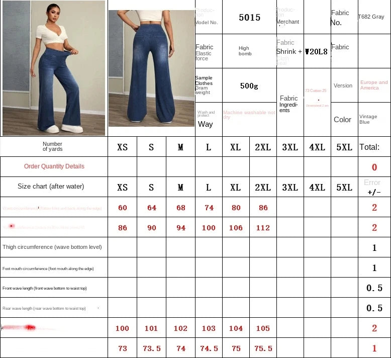 Jeans Da Donna Nuovi Pantaloni A Gamba Dritta Larghi Elasticizzati In Vita Elastica Moda Comodi Transfrontalieri
