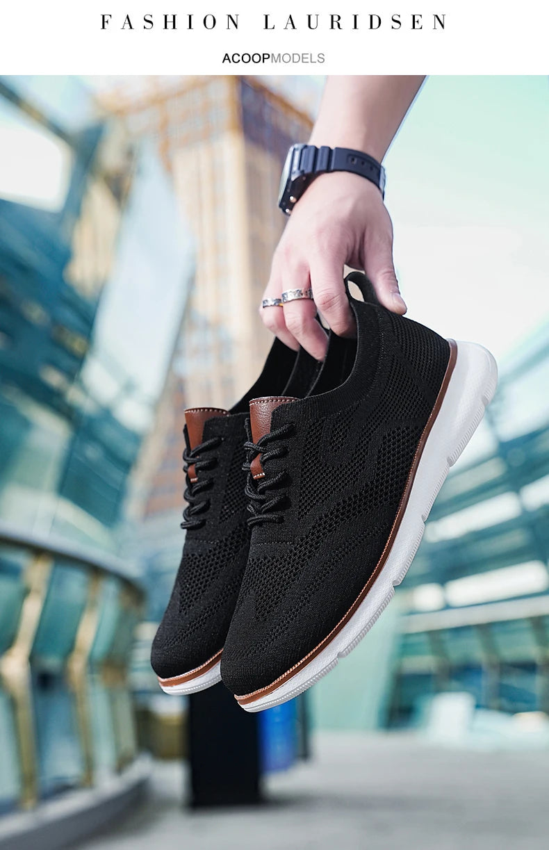 Scarpe Casual Da Uomo Traspiranti Con Cuscino Oxfords Comode Per Abito Formale In Maglia Plus Size