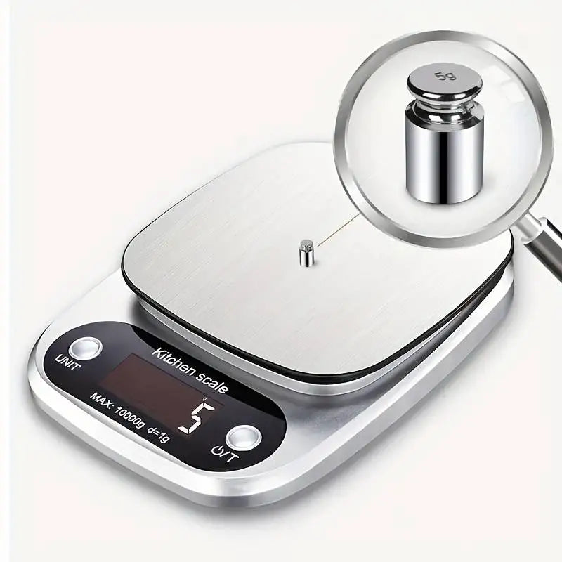 Bilancia Cucina Alta Precisione 10 Kg Con Display LCD Multifunzione Per Gioielli E Alimenti In Acciaio Inossidabile 304