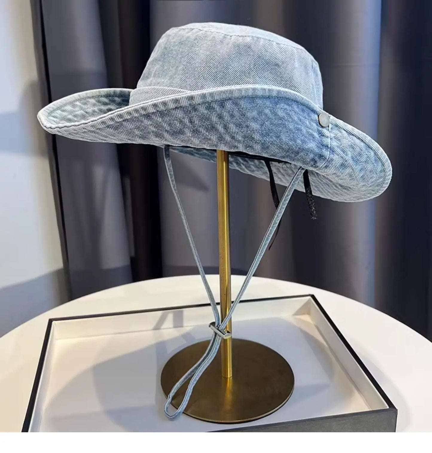 Cappello Pescatore Denim Lavato Vintage Unisex Estivo Protezione UV Per Donna E Uomo Campeggio Western Cowboy