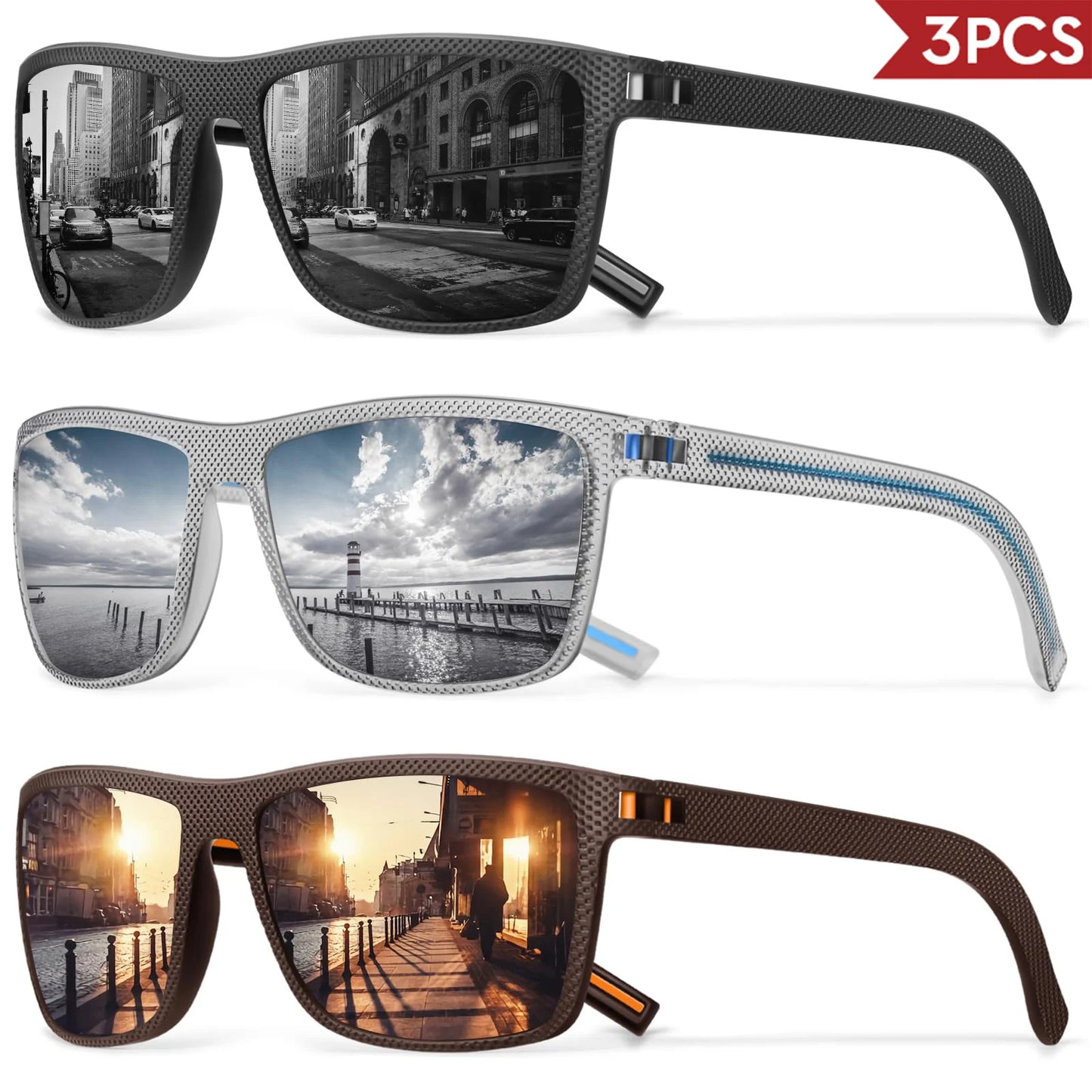 Confezione Occhiali Da Sole Polarizzati Colorati Unisex Con Scatola Di Design UV400 Per Guida Pesca E Sport All Aperto