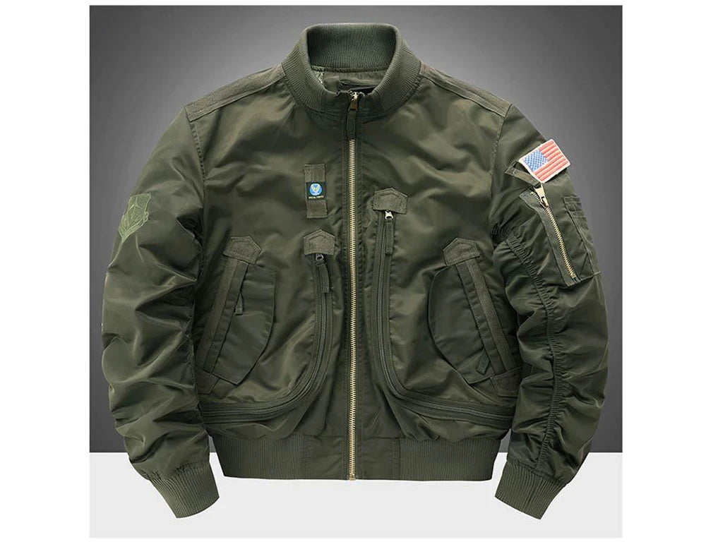 Giubbotti Bomber Da Uomo MA1 Cappotti Con Cerniera Pilota Giacca A Vento Tattica Militare Abbigliamento