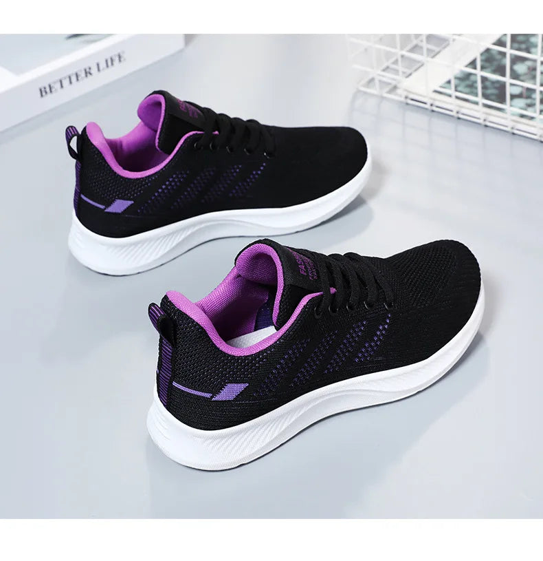 Scarpe da Ginnastica da Donna Traspiranti in Rete Monofacciale con Suola Morbida Ideali per Running e Allenamento