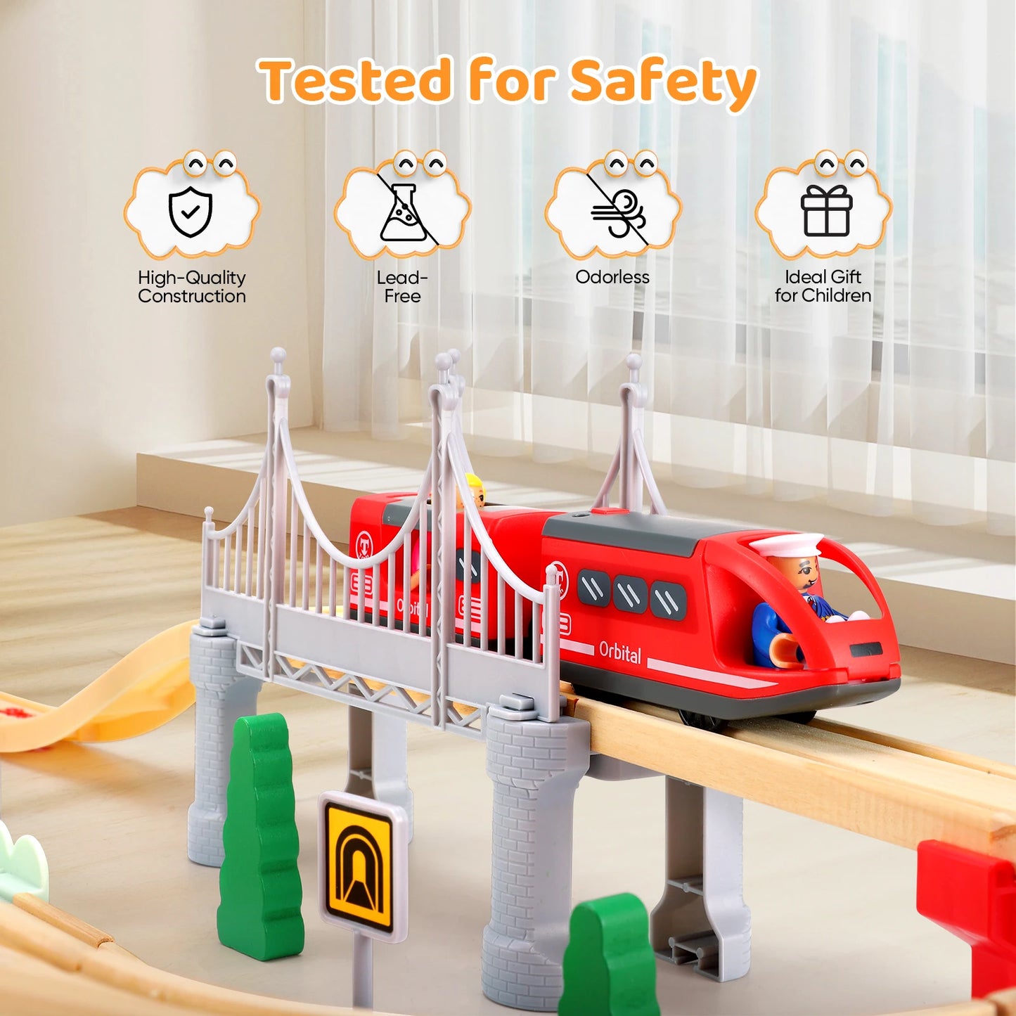 Set Di Treni In Legno Montessori 72 E 108 Pezzi Per Bambini Regalo Educativo Di Ingegneria Ferroviaria