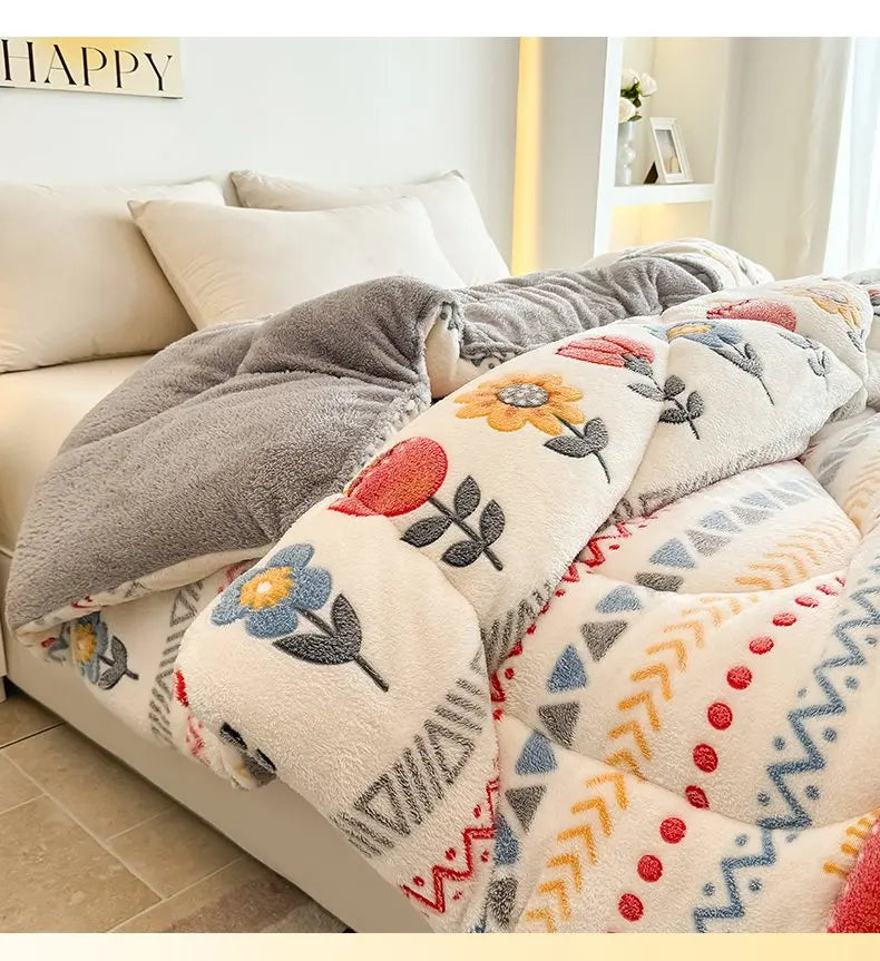 Coperta Super Spessa Inverno Autunno Taglia Queen Peluche Antistatica Morbida Confortevole Pile Coral Fleece Poliestere