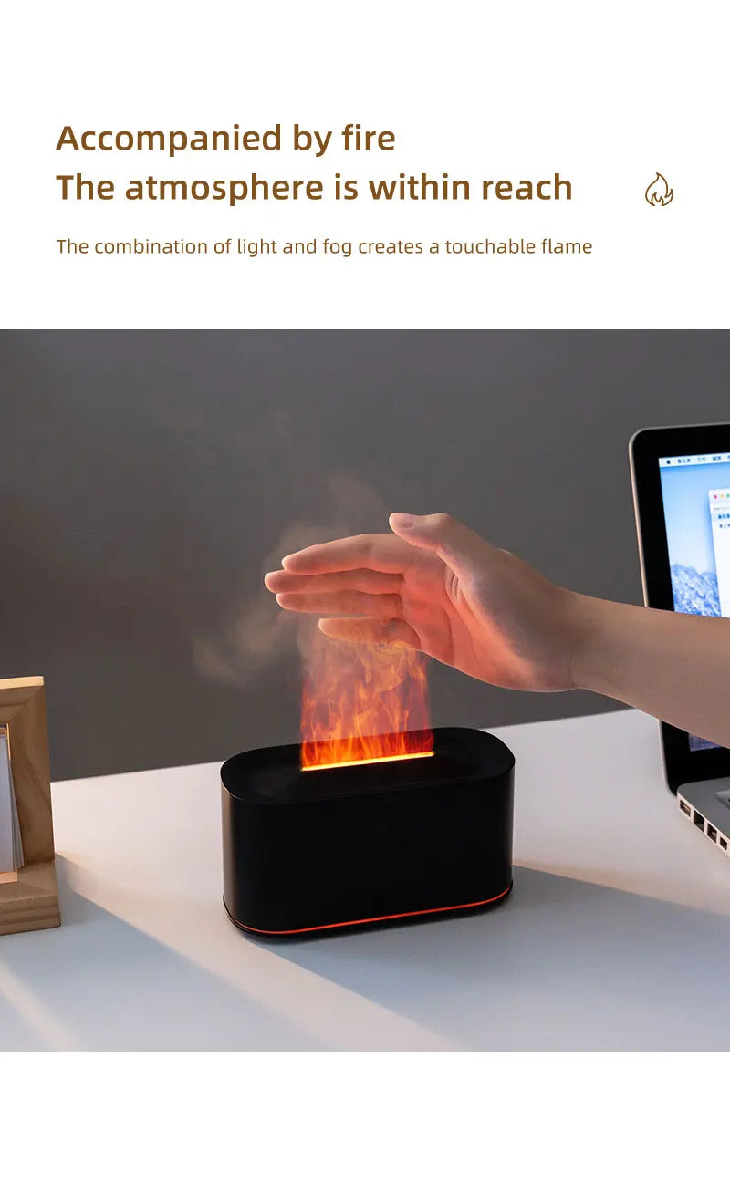 Diffusore Di Aromaterapia Con Effetto Fiamma E Nebbia Fredda Umidificatore Silenzioso Per Casa E Camera Da Letto