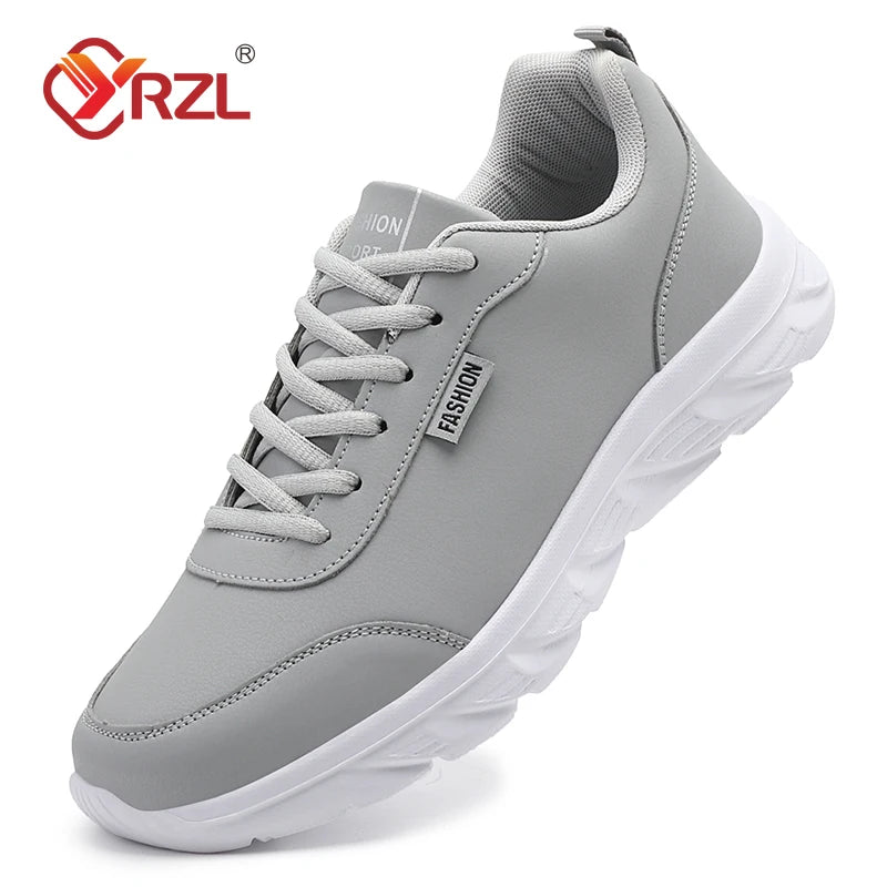 Scarpe da Corsa Uomo Impermeabili in Pelle Sneakers Sportive da Esterno Leggere per Passeggiata e Running