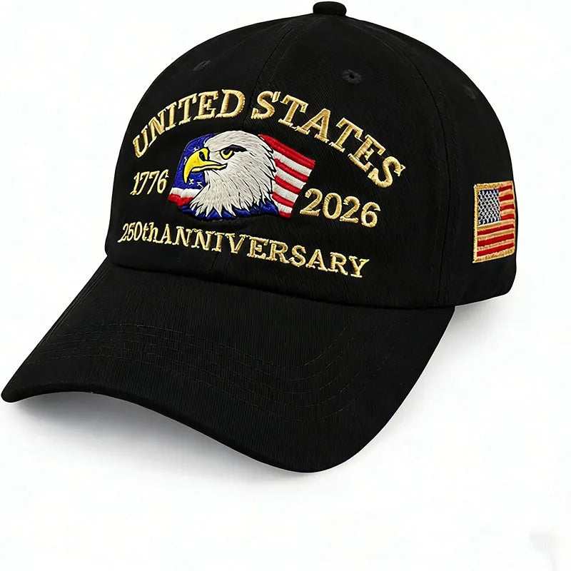Cappello Patriottico 250esimo Anniversario USA Con Aquila Ricamata Unisex Berretto Da Baseball Elegante