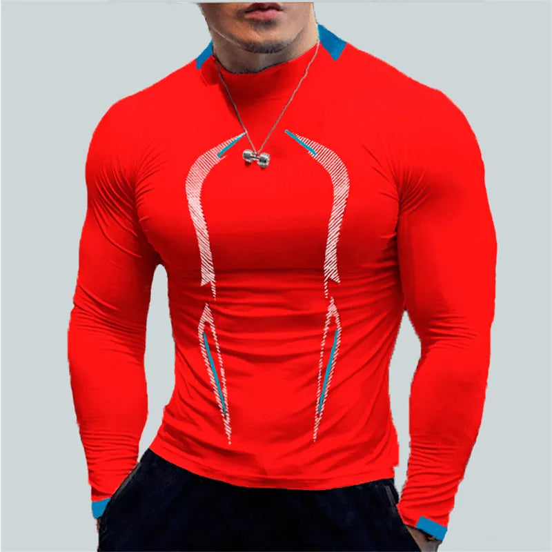Maglietta Da Corsa Da Uomo Ad Asciugatura Rapida A Maniche Lunghe Per Fitness E Allenamento Palestra Top S5XL