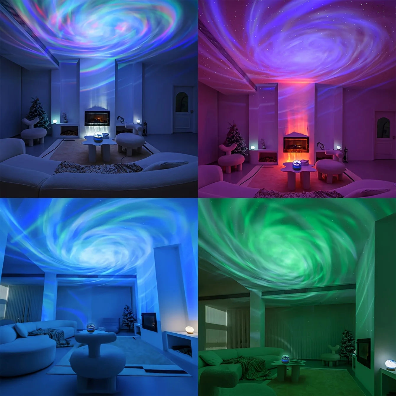 Proiettore USB Aurora Galassia Luce Notturna Telecomando Rotante per Compleanni Matrimonio Natale Decorazioni Feste