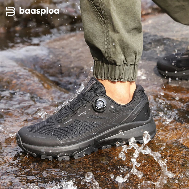 Baasploa Scarpe Da Trekking Uomo Traspiranti In Rete Antiscivolo Elevazione Comfort Outdoor