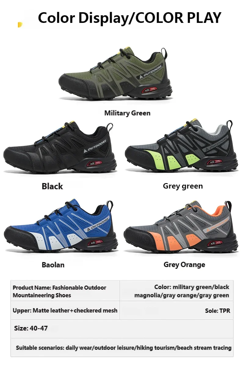 Scarpe Trekking Impermeabili da Uomo Taglia Fino a 48 Escursionismo Alpinismo Campeggio Sneakers da Bici Tattiche