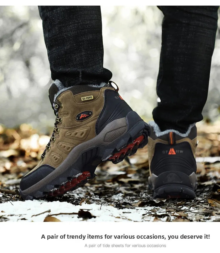 Scarpe Da Arrampicata Invernali All'aperto Da Trekking Antiscivolo Con Suola Spessa Uomo Calde
