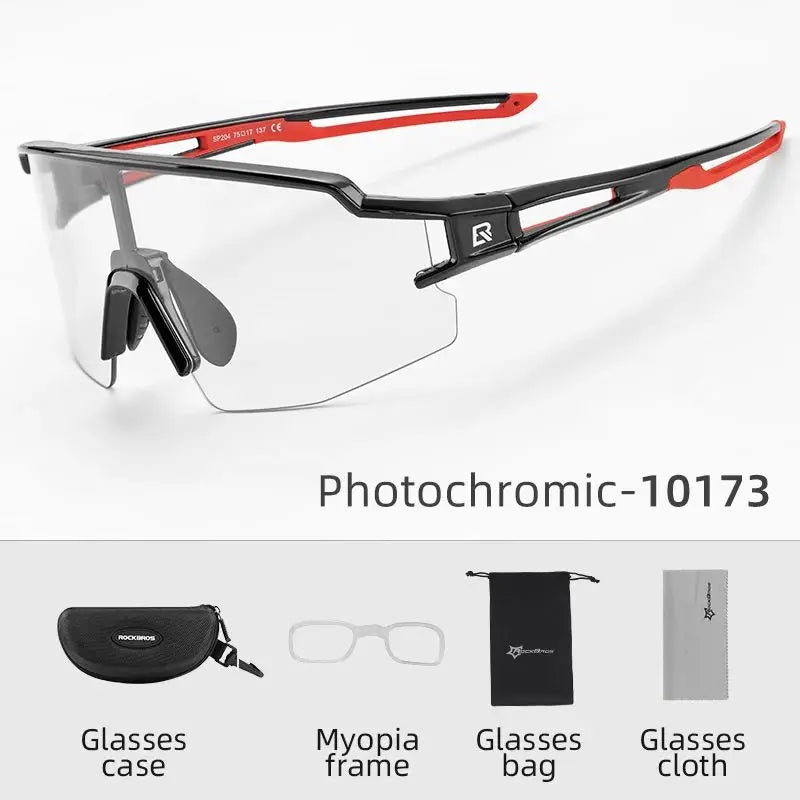 Rockbros Occhiali Da Ciclismo Fotocromatici Con Montatura Integrata Per Miopia Polarizzata Occhiali Da Sole Uomo Donna