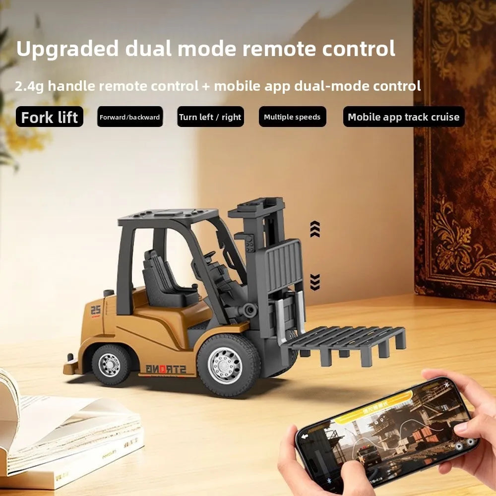 Carrello Elevatore Giocattolo 2 In 1 In Lega Scala 1 64 Con Telecomando Bluetooth Rimorchio Regalo Di Natale Capodanno