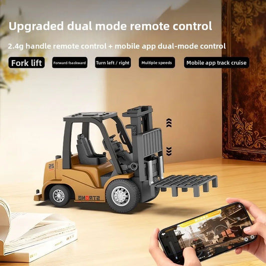 Carrello Elevatore Giocattolo 2 In 1 In Lega Scala 1 64 Con Telecomando Bluetooth Rimorchio Regalo Di Natale Capodanno