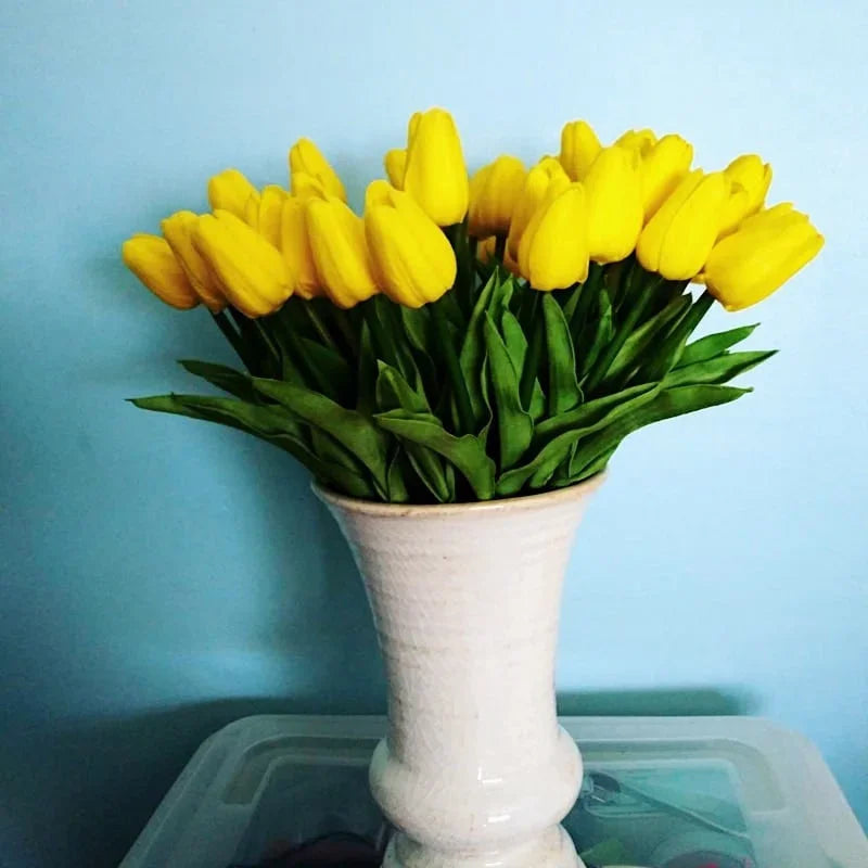 10 pezzi di fiori artificiali di tulipano, bouquet al tocco reale, fiori finti, decorazione per forniture di nozze, decorazioni per la casa, fiori di San Valentino